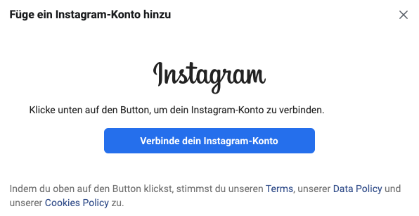 Instagram konto verbinden